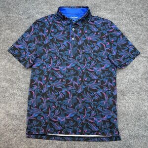 Good Good Golf Polo Performance Shirt Colorful Hawaiian Floral Mens Small